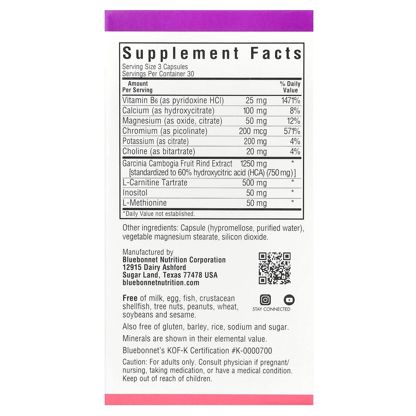 Комплекс Skinny Garcinia Bluebonnet Nutrition, 90 растительных капсул — фото 3