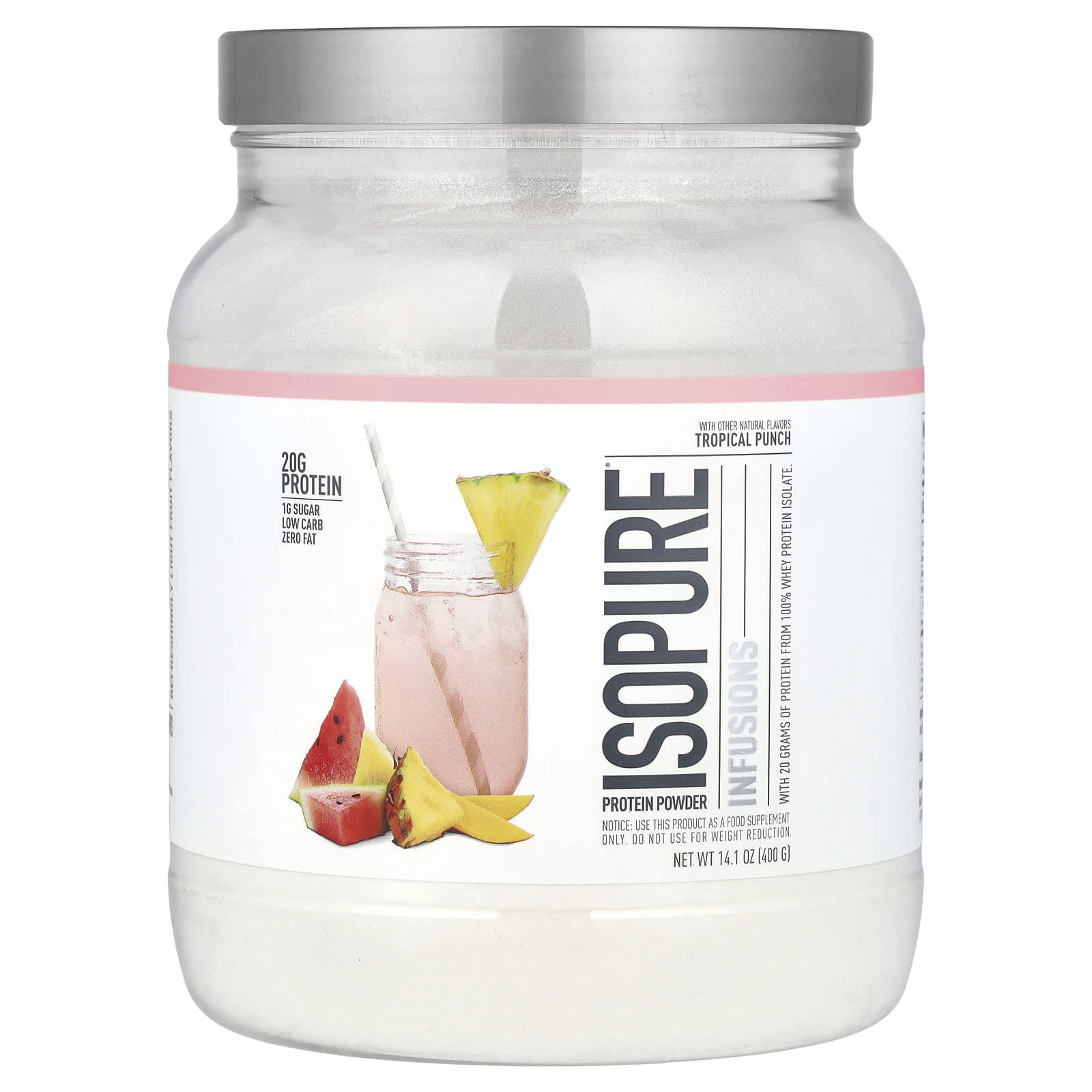 Протеиновый порошок Isopure Infusions Tropical Punch, 400 г