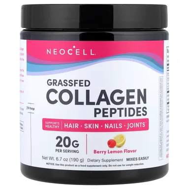 Фото товара: Коллаген NeoCell Grassfed Peptides, Berry Lemon, 190 г