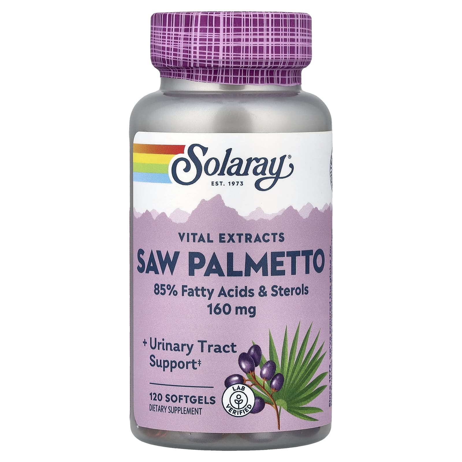 Пальметто Solaray Vital Extracts, 160 мг, 120 мягких капсул