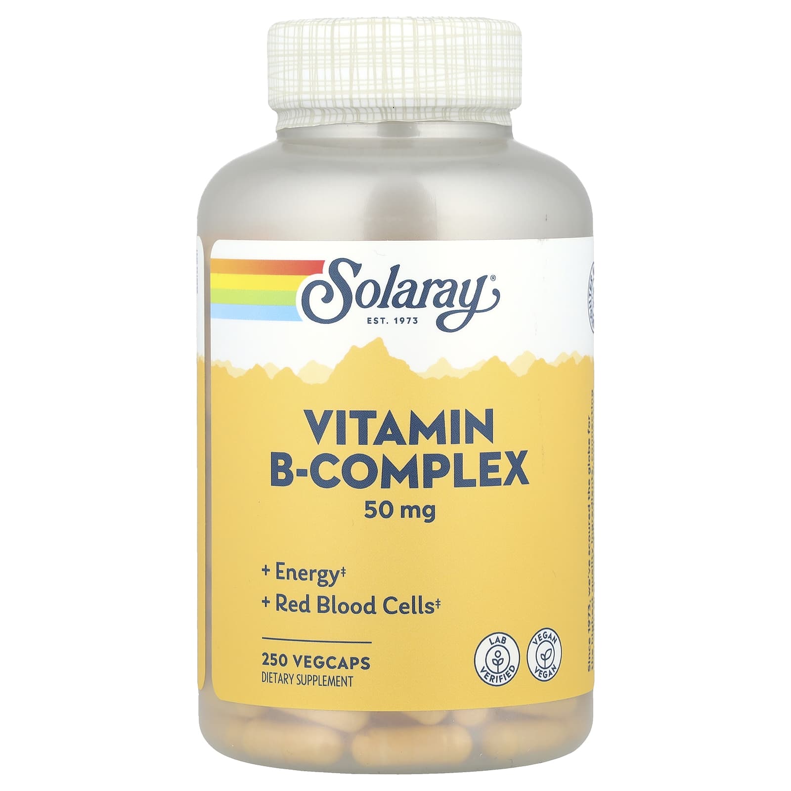 Комплекс витаминов B Solaray Vitamin B-Complex, 50 мг, 250 растительных капсул
