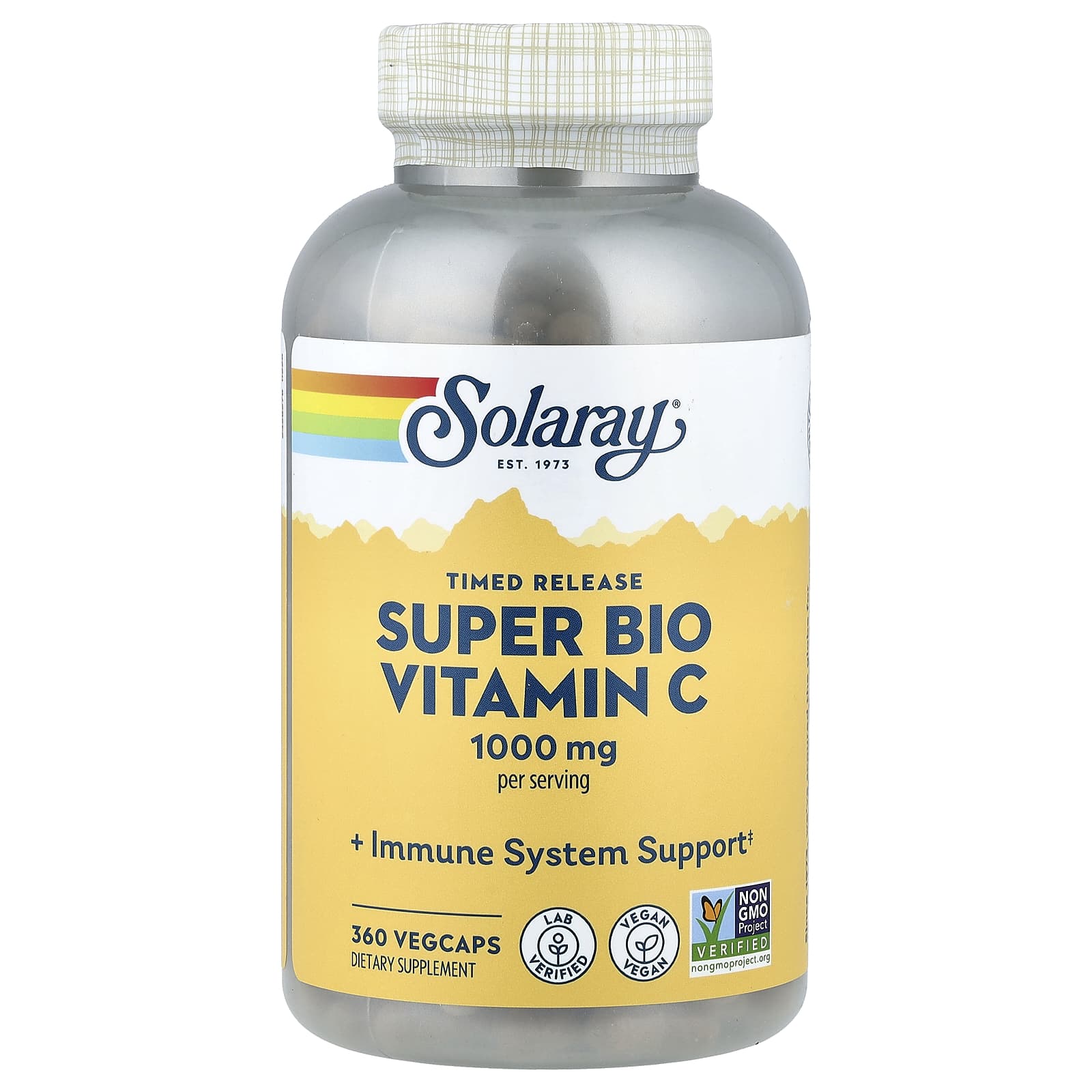 Витамин C Solaray Super Bio Timed Release, 360 растительных капсул