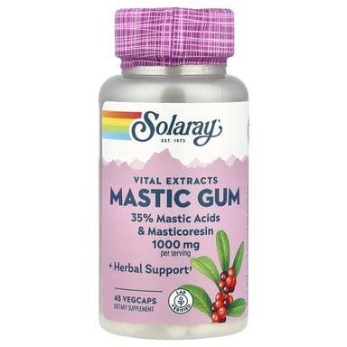 Мастиковая смола Solaray Vital Extracts, 500 мг, 45 растительных капсул