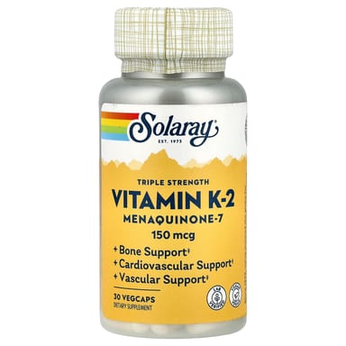 Витамин K Solaray Triple Strength -2 Menaquinone-7, 150 мкг, 30 растительных капсул