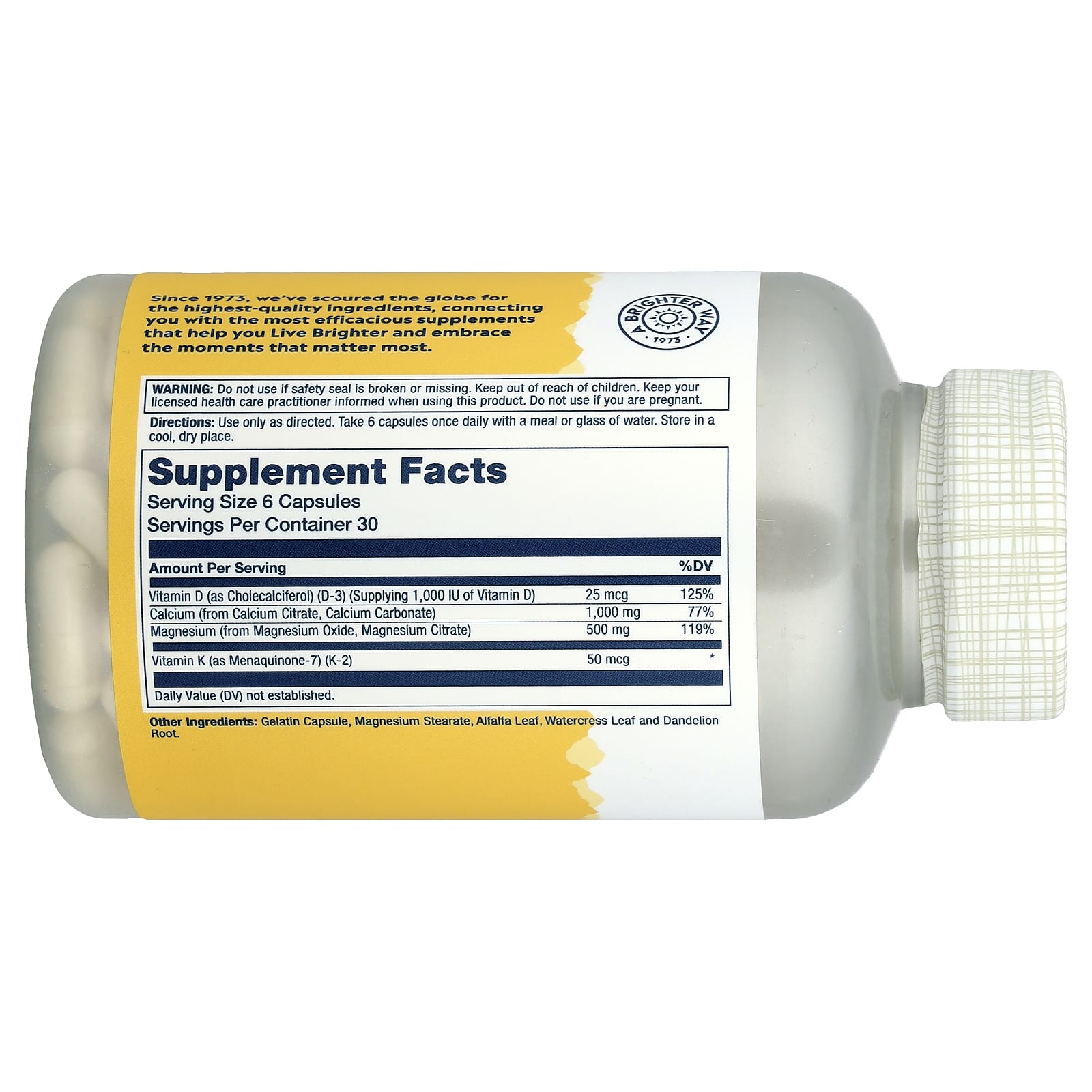 Комплекс кальция и магния Solaray Cal-Mag Citrate 2:1 Ratio, 180 капсул — фото 2