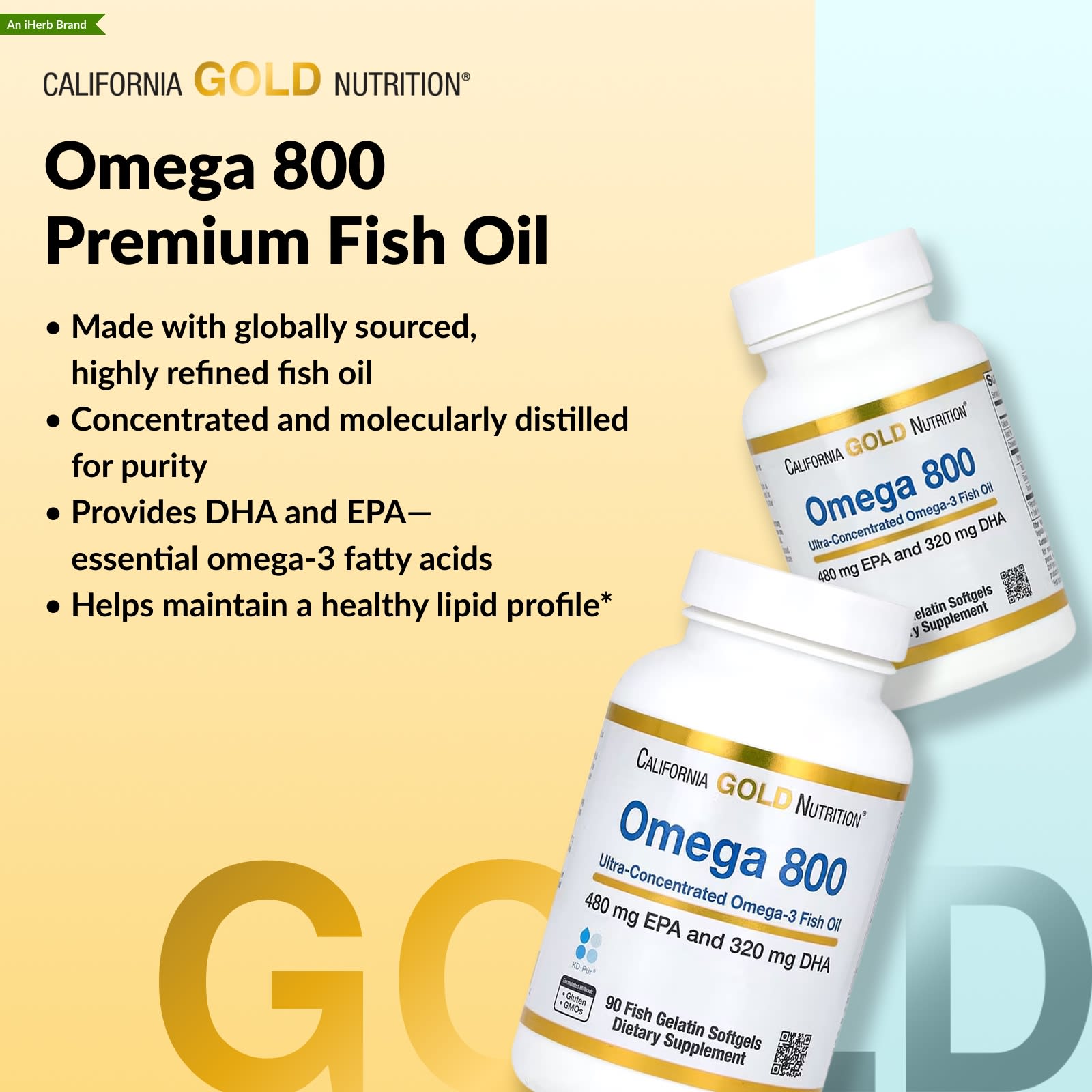 Рыбий жир California Gold Nutrition Omega 800 Ultra-Concentrated Omega-3 kd-pur Triglyceride Form, 1000 мг, мягкие капсулы — фото 4