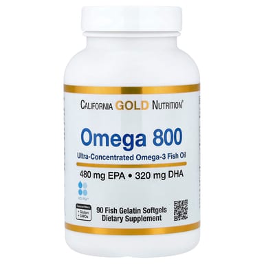 Рыбий жир California Gold Nutrition Omega 800 Ultra-Concentrated Omega-3 kd-pur Triglyceride Form, 1000 мг, мягкие капсулы