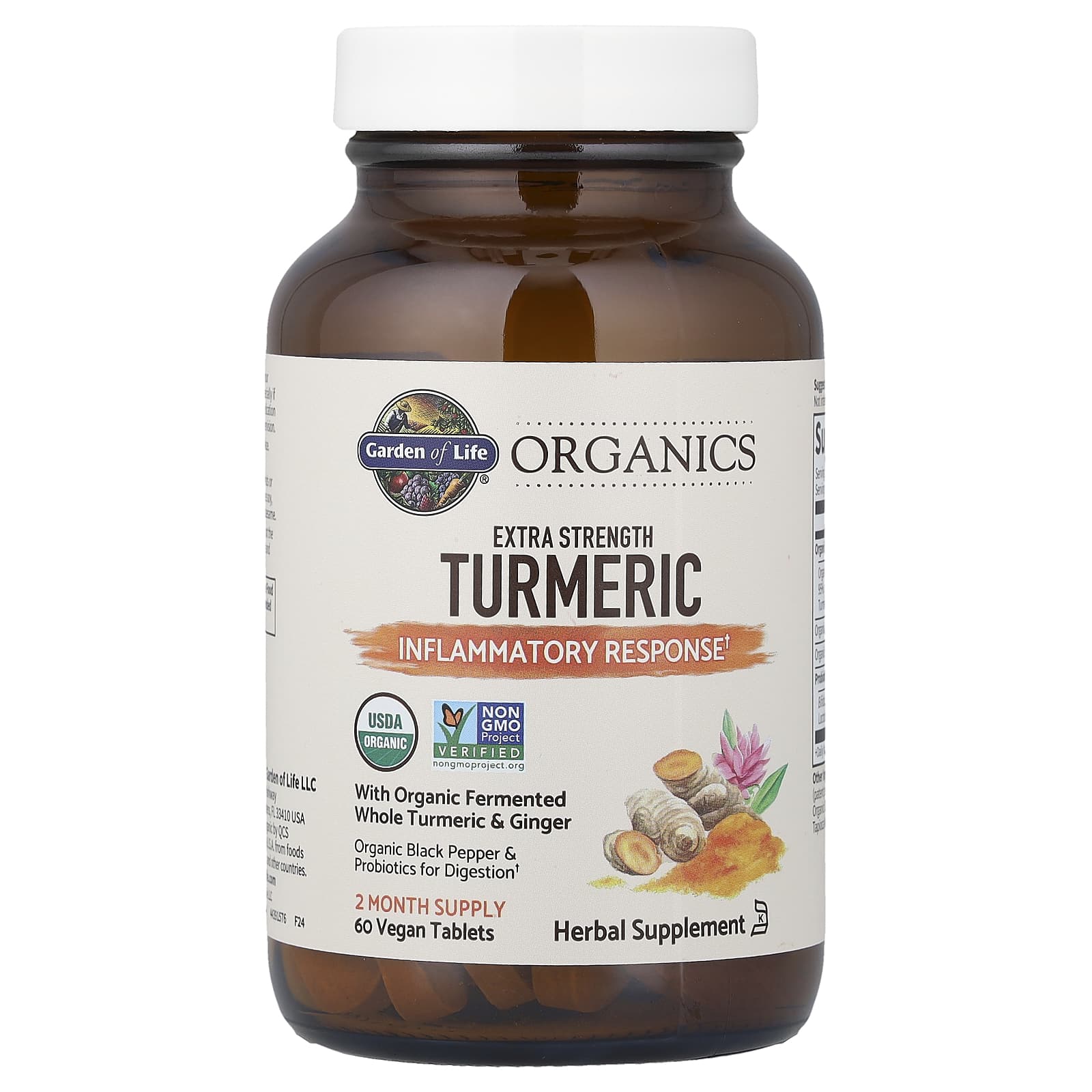 Куркума Garden of Life Organics Inflammatory Response 60 Vegan Tablets, таблетки