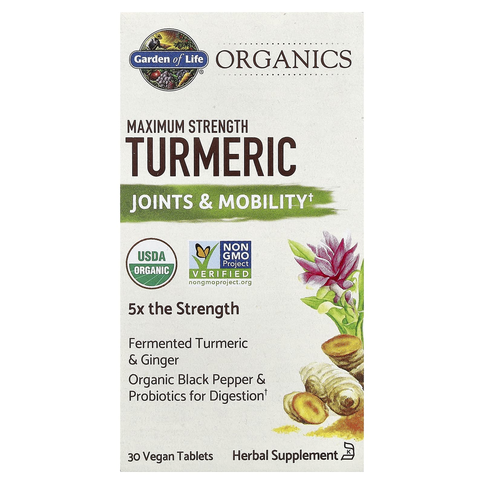 Куркума Garden of Life Maximum Strength 30 Vegan Tablets, таблетки — фото 2