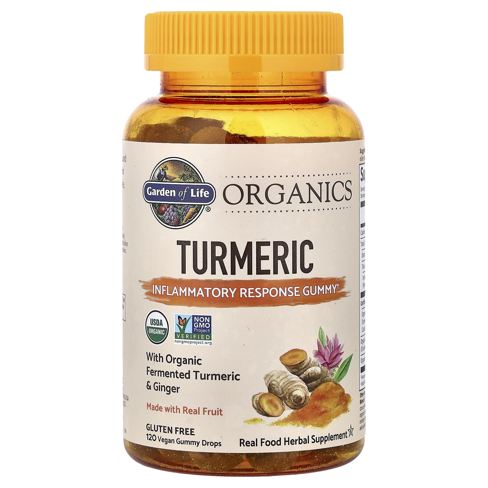 Куркума Garden of Life Organics Gummies 120 Vegan Gummy Drops, жевательные пастилки