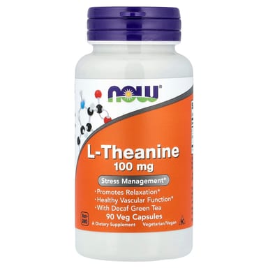 L-теанин NOW Foods L-Theanine, 90 растительных капсул