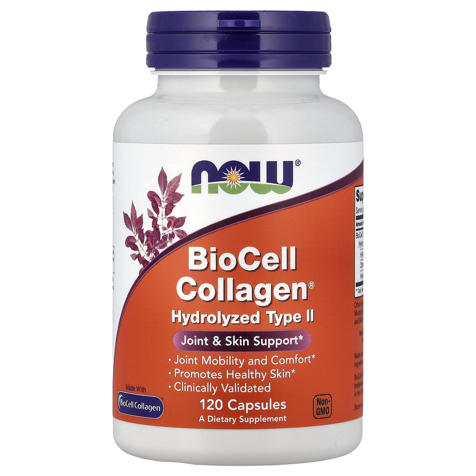 Коллаген NOW Foods BioCell® Hydrolyzed Type II, 120 капсул