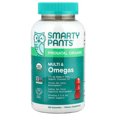 Органические пренатальные мультивитамины и омега-3 SmartyPants, 120 жевательных таблеток