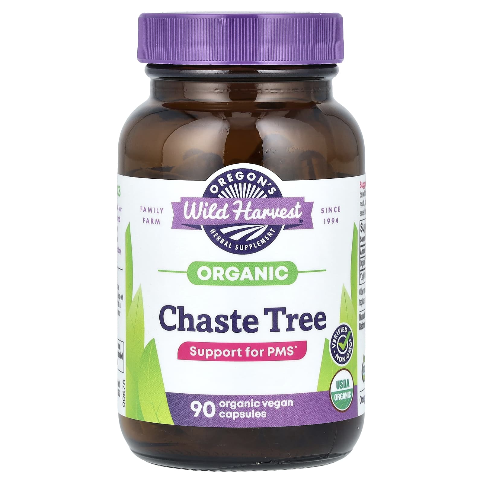Витекс Oregon's Wild Harvest Organic, 440 мг, 90 растительных капсул