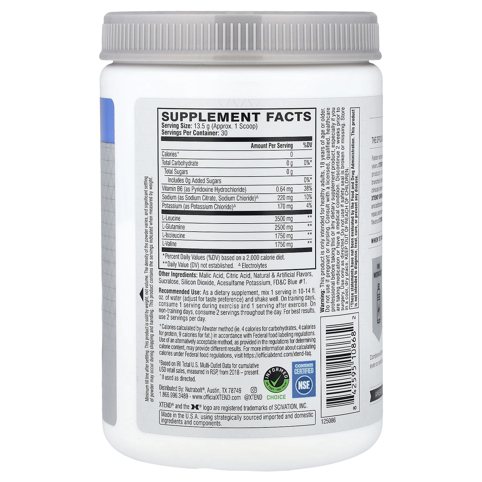 BCAA XTEND Freedom Ice, 7 г, 405 г