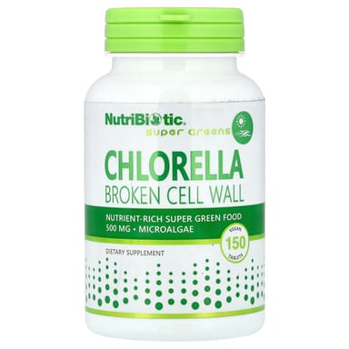 Хлорелла NutriBiotic Super Greens, 500 мг, таблетки
