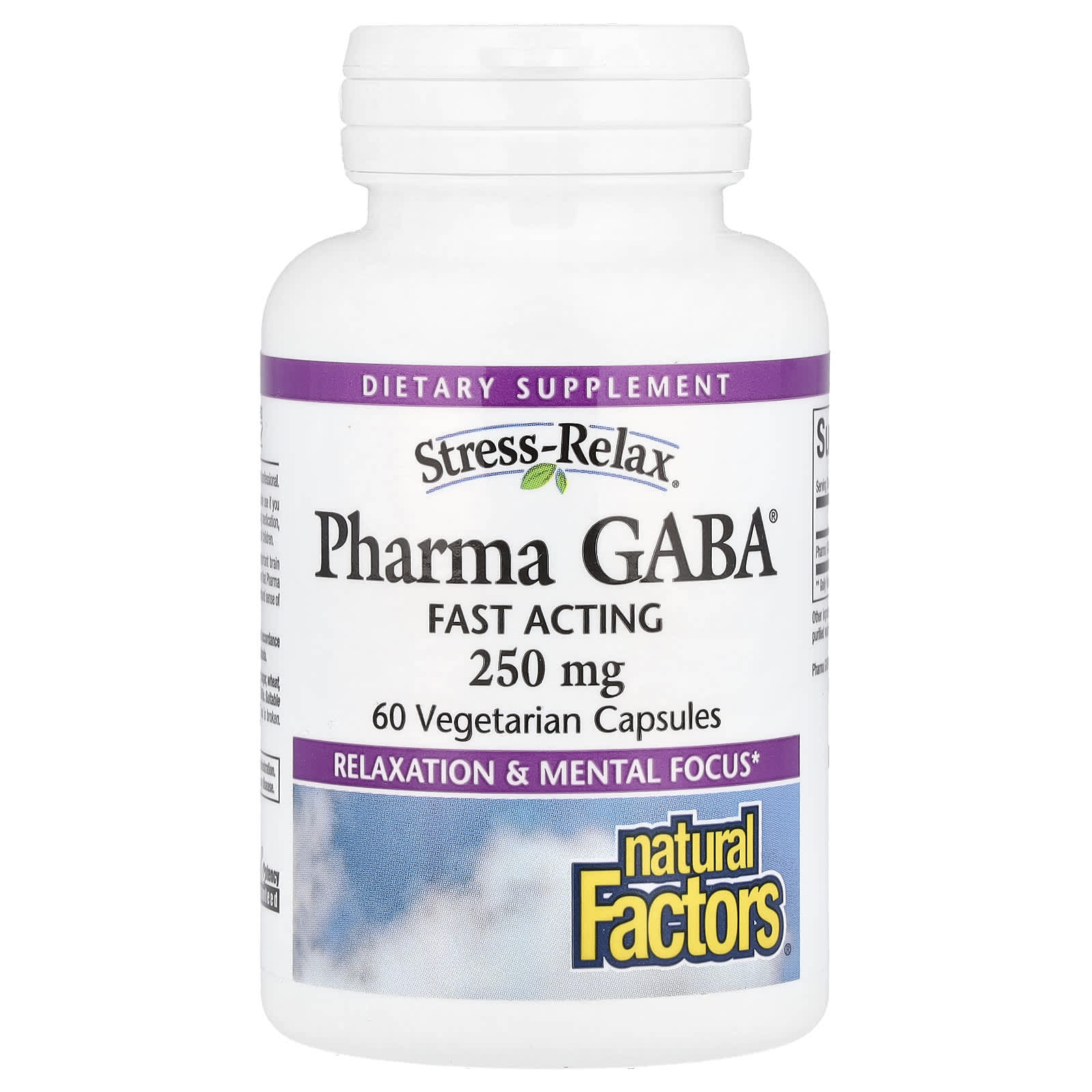 ГАМК Natural Factors Stress-Relax® Pharma®, 250 мг, 60 растительных капсул