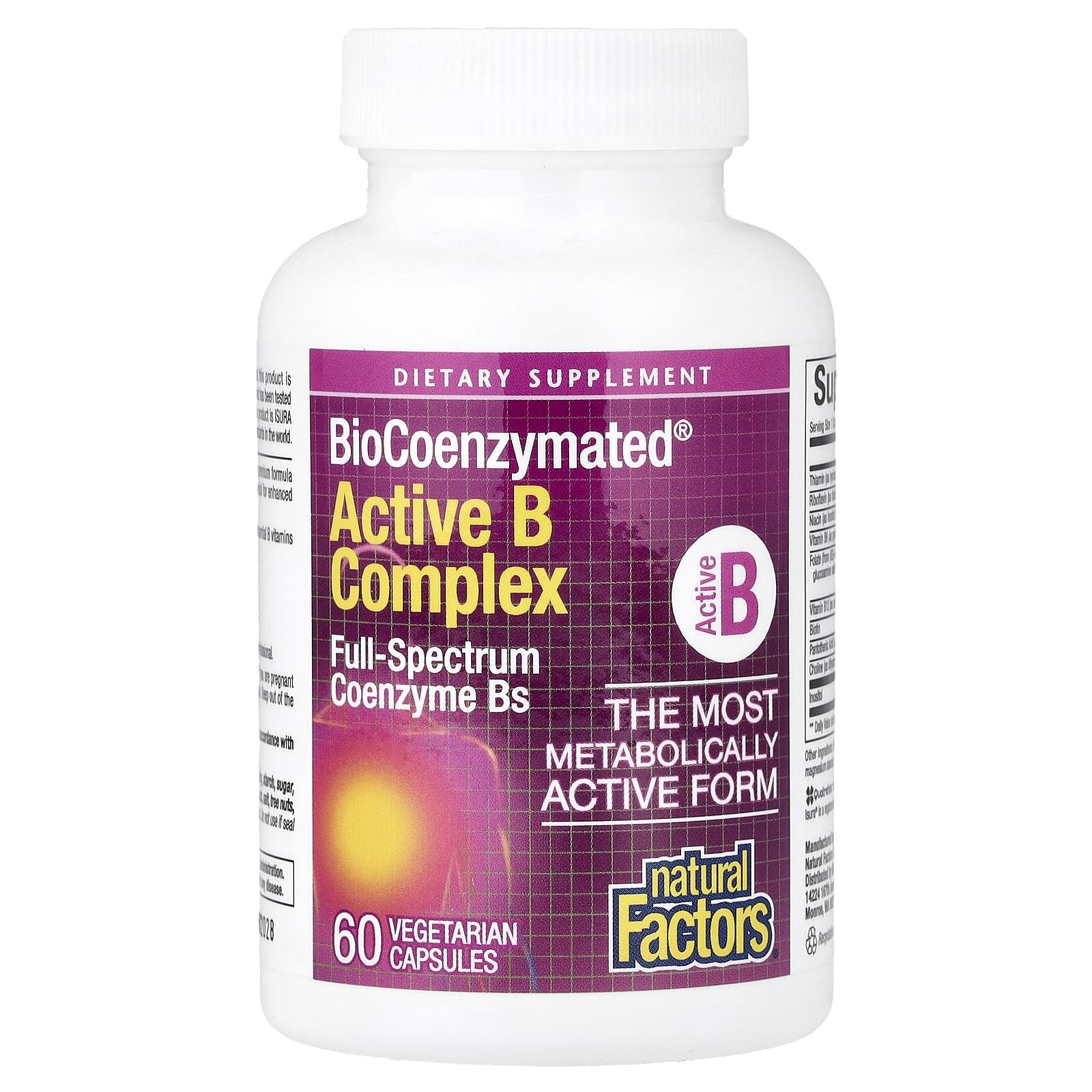 Комплекс витаминов B Natural Factors BioCoenzymated® Active, 60 растительных капсул