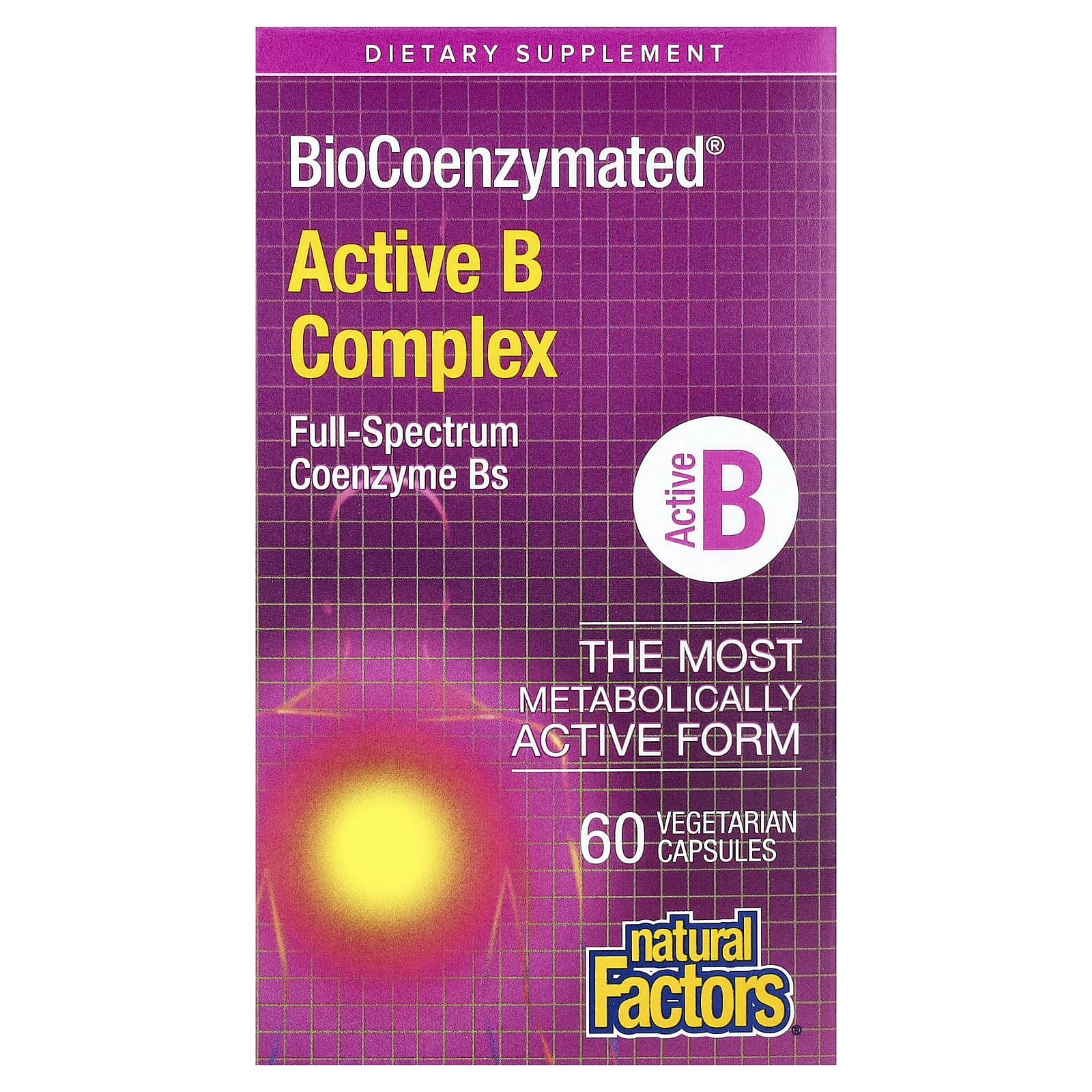 Комплекс витаминов B Natural Factors BioCoenzymated® Active, 60 растительных капсул — фото 2