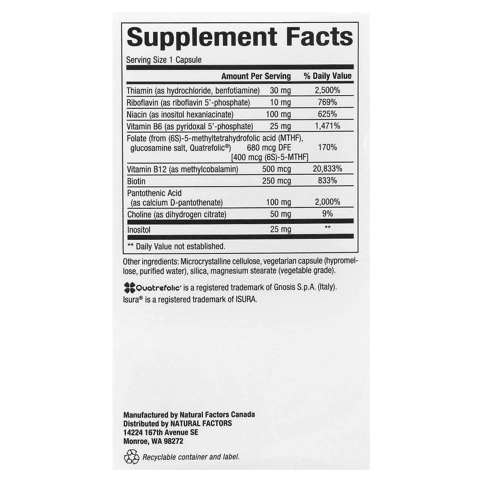 Комплекс витаминов B Natural Factors BioCoenzymated® Active, 60 растительных капсул — фото 3