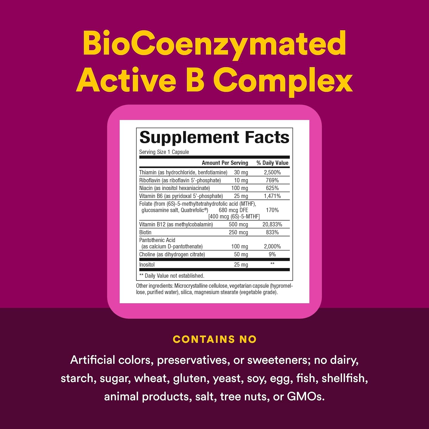Комплекс витаминов B Natural Factors BioCoenzymated® Active, 60 растительных капсул — фото 4