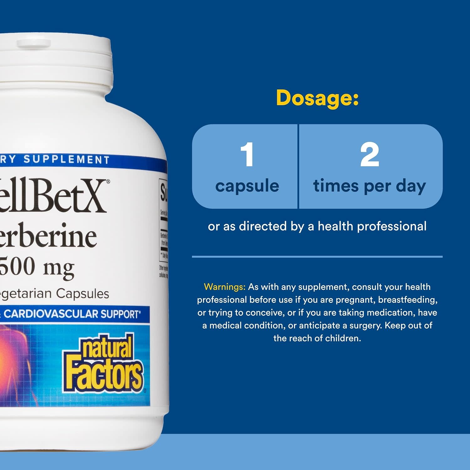 Берберин Natural Factors WellBetX®, 500 мг, 120 растительных капсул — фото 5