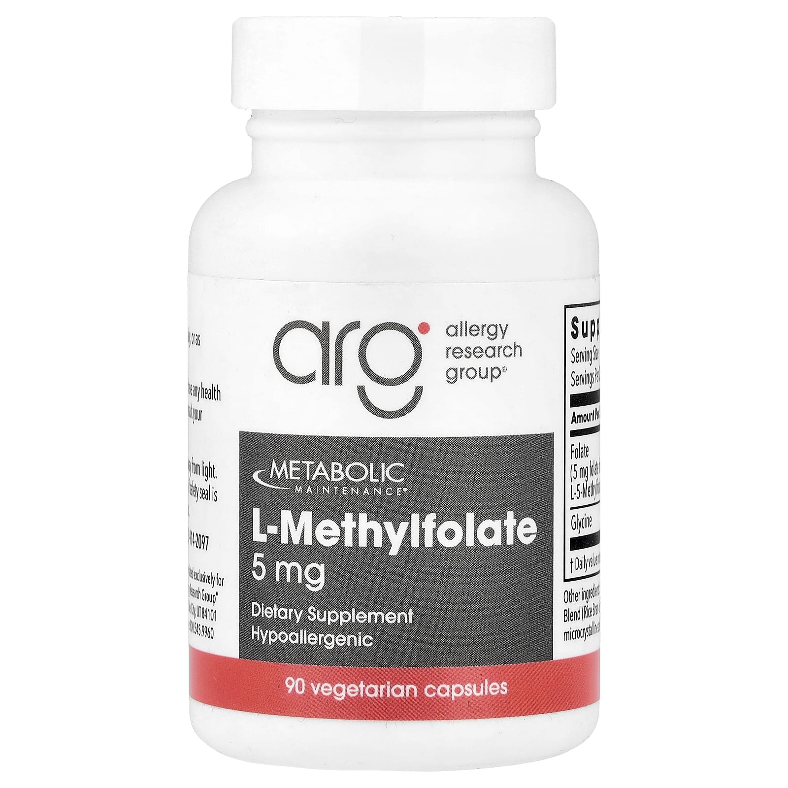 Метилфолат (5-MTHF) Metabolic Maintenance, 5 мг, 90 растительных капсул