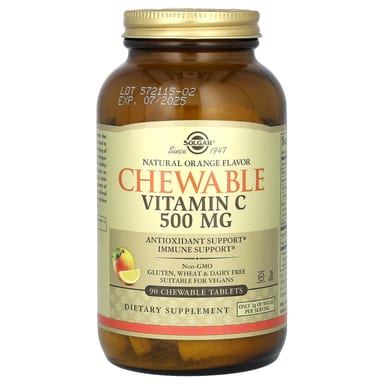 Витамин C Solgar Chewable, вкус Natural Orange, 500 мг, 90 жевательных таблеток