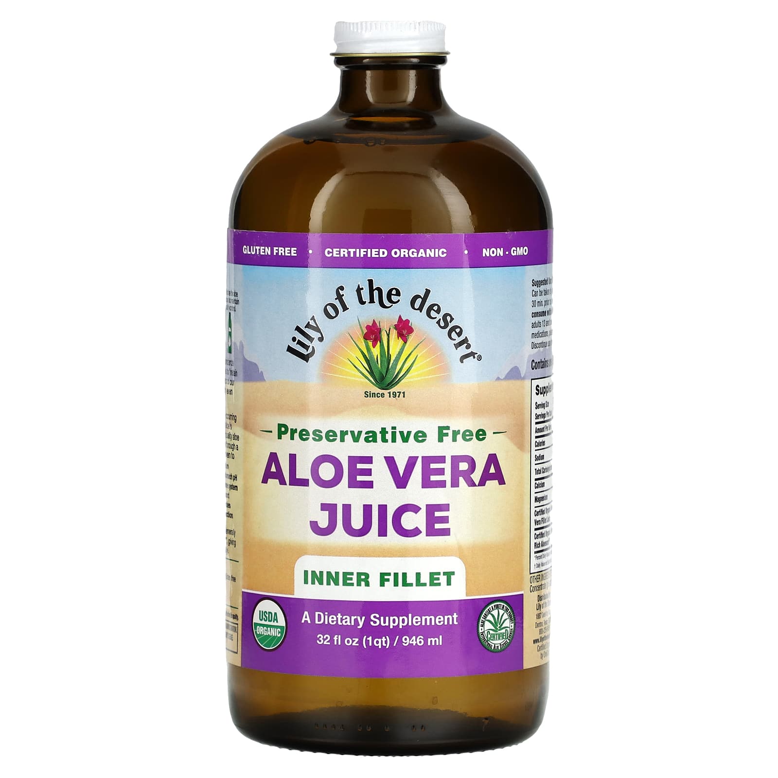 Сок алоэ вера Lily of the Desert Inner Fillet Preservative Free, 946 мл