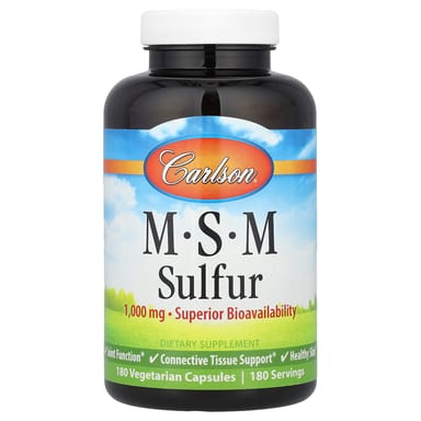 МСМ Carlson Sulfur, 180 растительных капсул