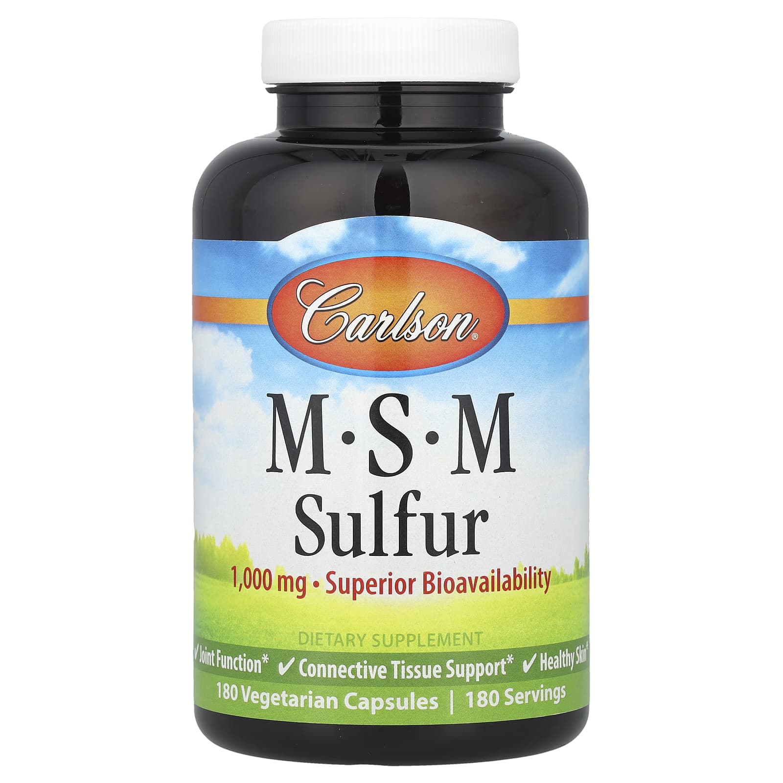 МСМ Carlson Sulfur, 180 растительных капсул