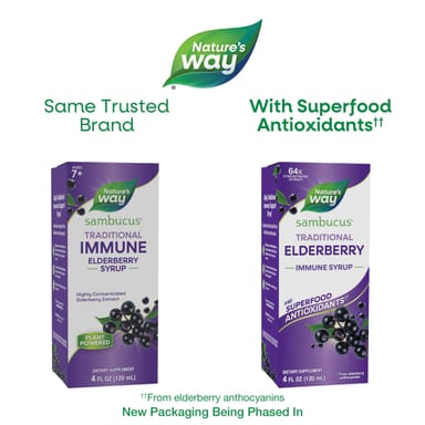 Бузина Nature's Way Sambucus® Traditional Immune Syrup, вкус Elderberry, 120 мл