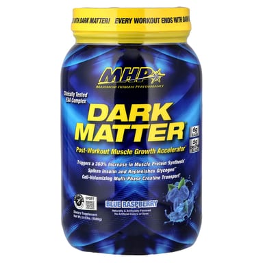Восстановление после тренировки MHP DARK MATTER® Post-Workout Muscle Growth Accelerator, вкус Blue Raspberry, 560 г