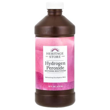 Эвкалипт Heritage Store Hydrogen Peroxide Whitening Mouthwash Refreshing Mint, 473 мл