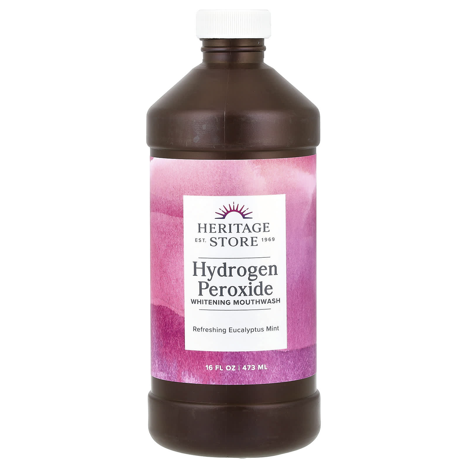 Эвкалипт Heritage Store Hydrogen Peroxide Whitening Mouthwash Refreshing Mint, 473 мл
