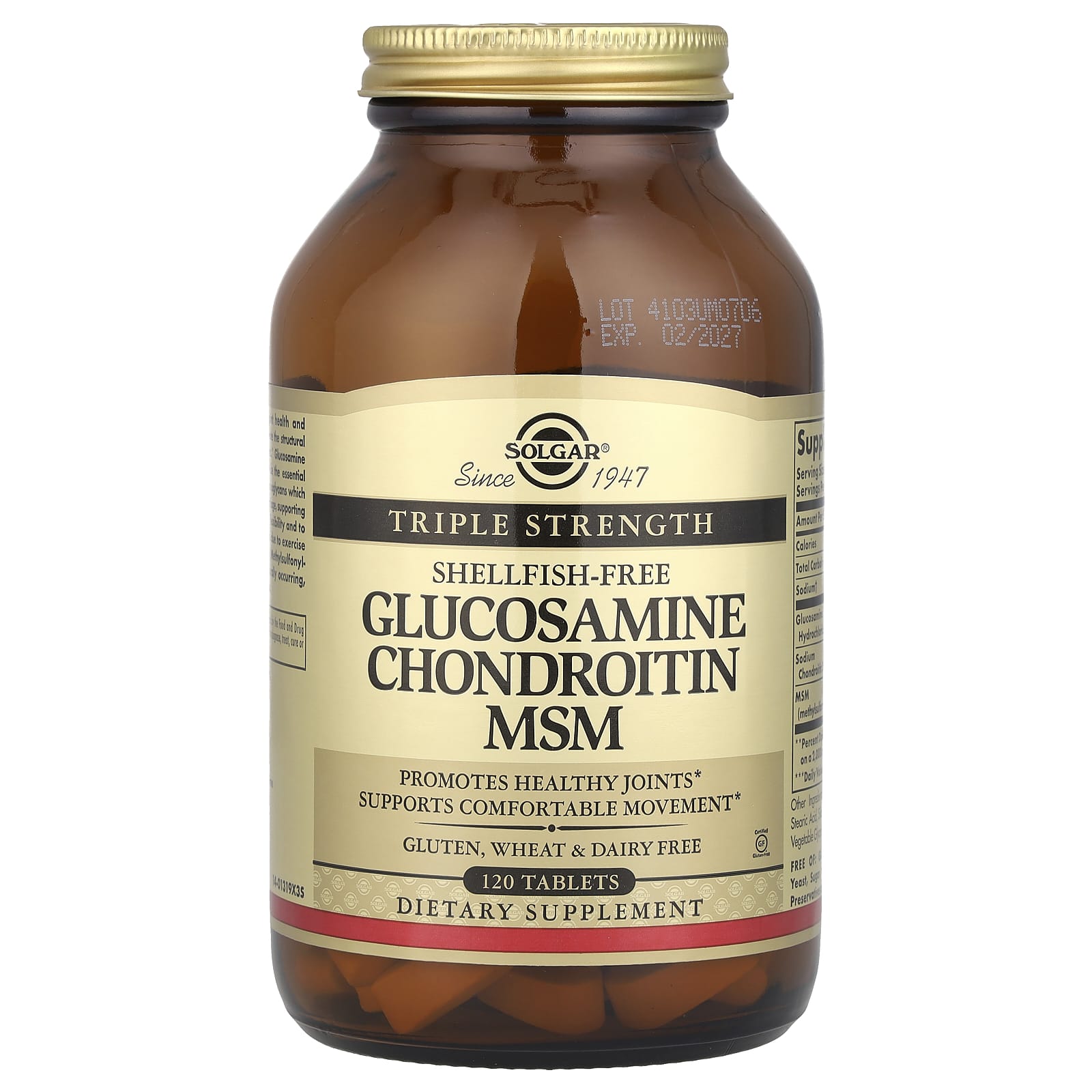 Хондроитин Solgar Glucosamine MSM Triple Strength, 120 таблеток