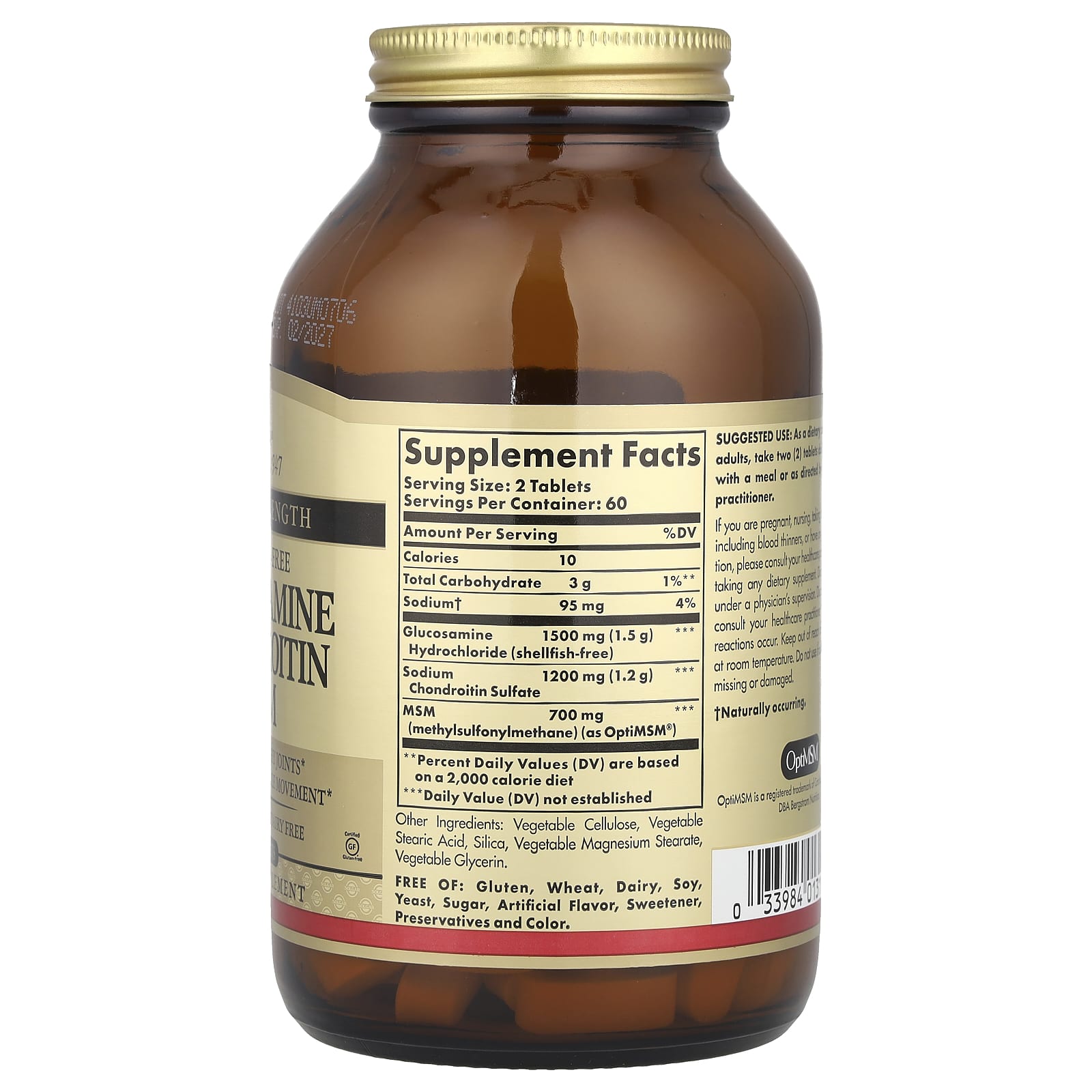 Хондроитин Solgar Glucosamine MSM Triple Strength, 120 таблеток — фото 2