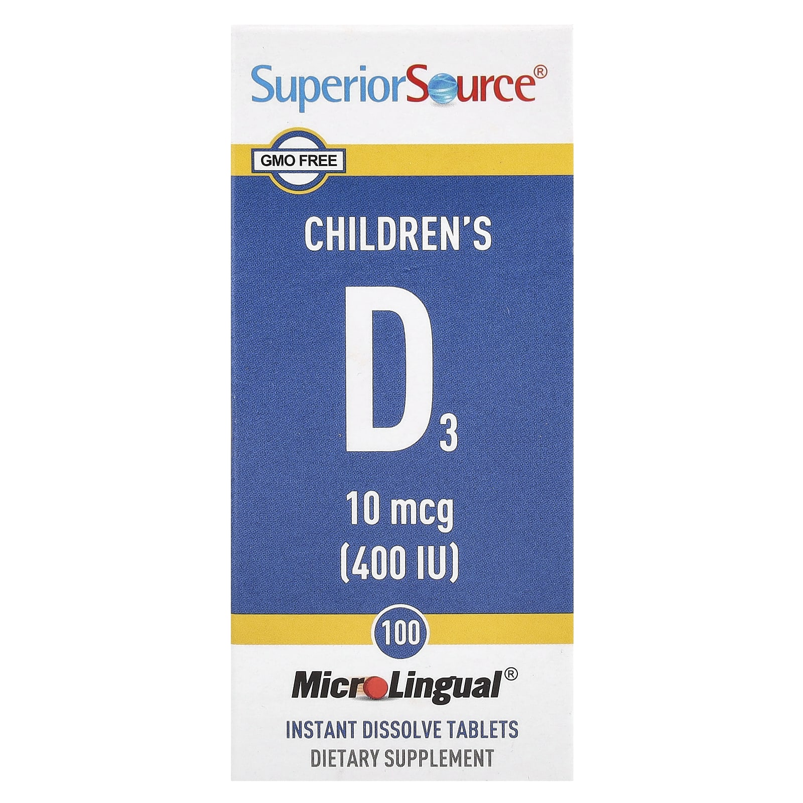 Детский Superior Source D3, 10 мкг (400 МЕ), 100 быстрорастворимых таблеток MicroLingual — фото 2
