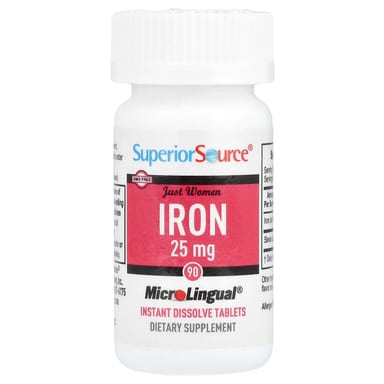Железо Superior Source Just Women, 25 мг, 90 быстрорастворимых таблеток MicroLingual