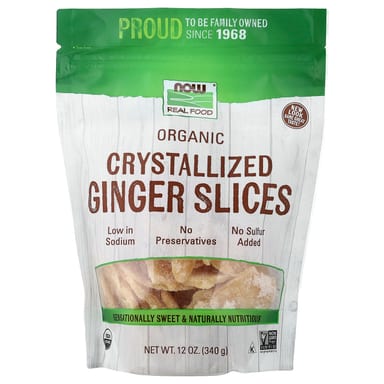 Имбирь NOW Foods Real Food Organic Crystallized Slices, 340 г