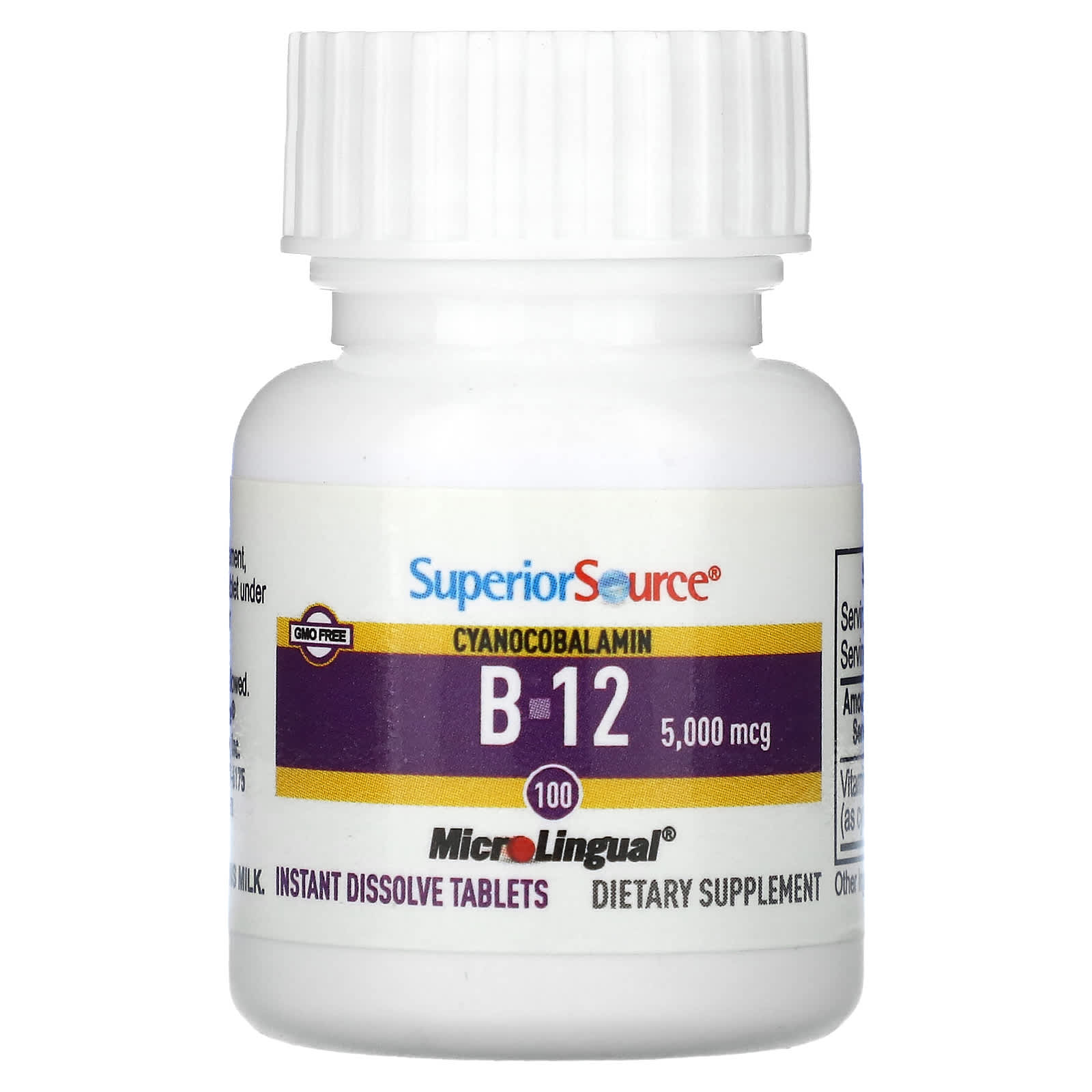 Цианокобаламин B12 Superior Source ( ), 5000 мкг, 100 быстрорастворимых таблеток MicroLingual