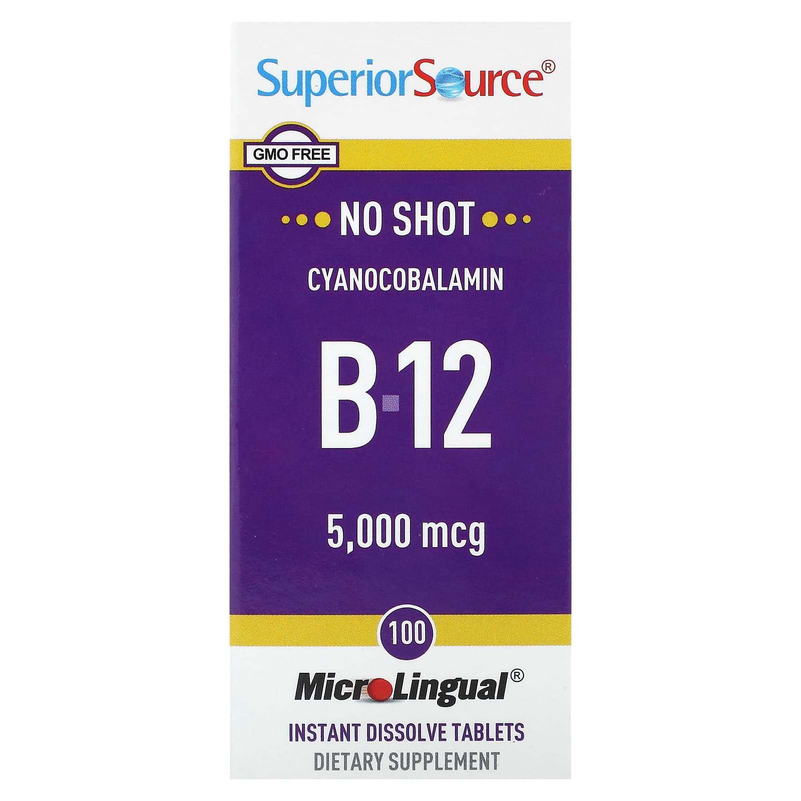 Цианокобаламин B12 Superior Source ( ), 5000 мкг, 100 быстрорастворимых таблеток MicroLingual — фото 2