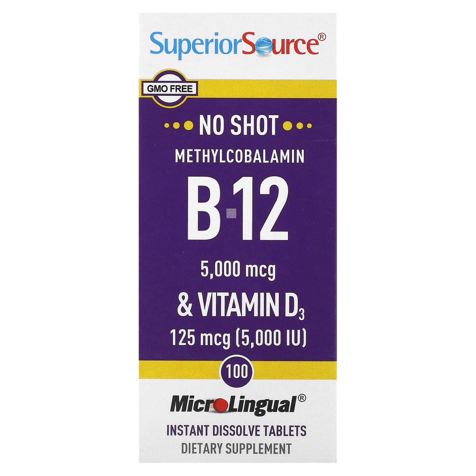 Метил B12 Superior Source & Vitamin D3, 100 быстрорастворимых таблеток MicroLingual — фото 2
