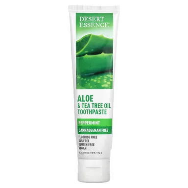 Фото товара: Масло чайного дерева Desert Essence Aloe & Toothpaste, перечная мята, 176 г