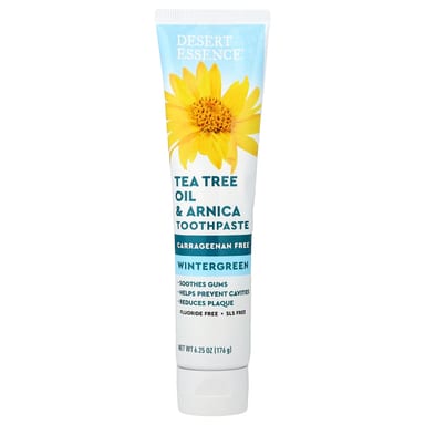 Масло чайного дерева Desert Essence & Arnica Toothpaste, оттенок Wintergreen, 176 г