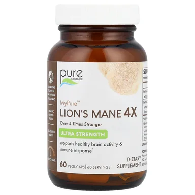 Фото товара: Ежовик гребенчатый Pure Essence MyPure™ 4X Ultra Strength, 60 растительных капсул