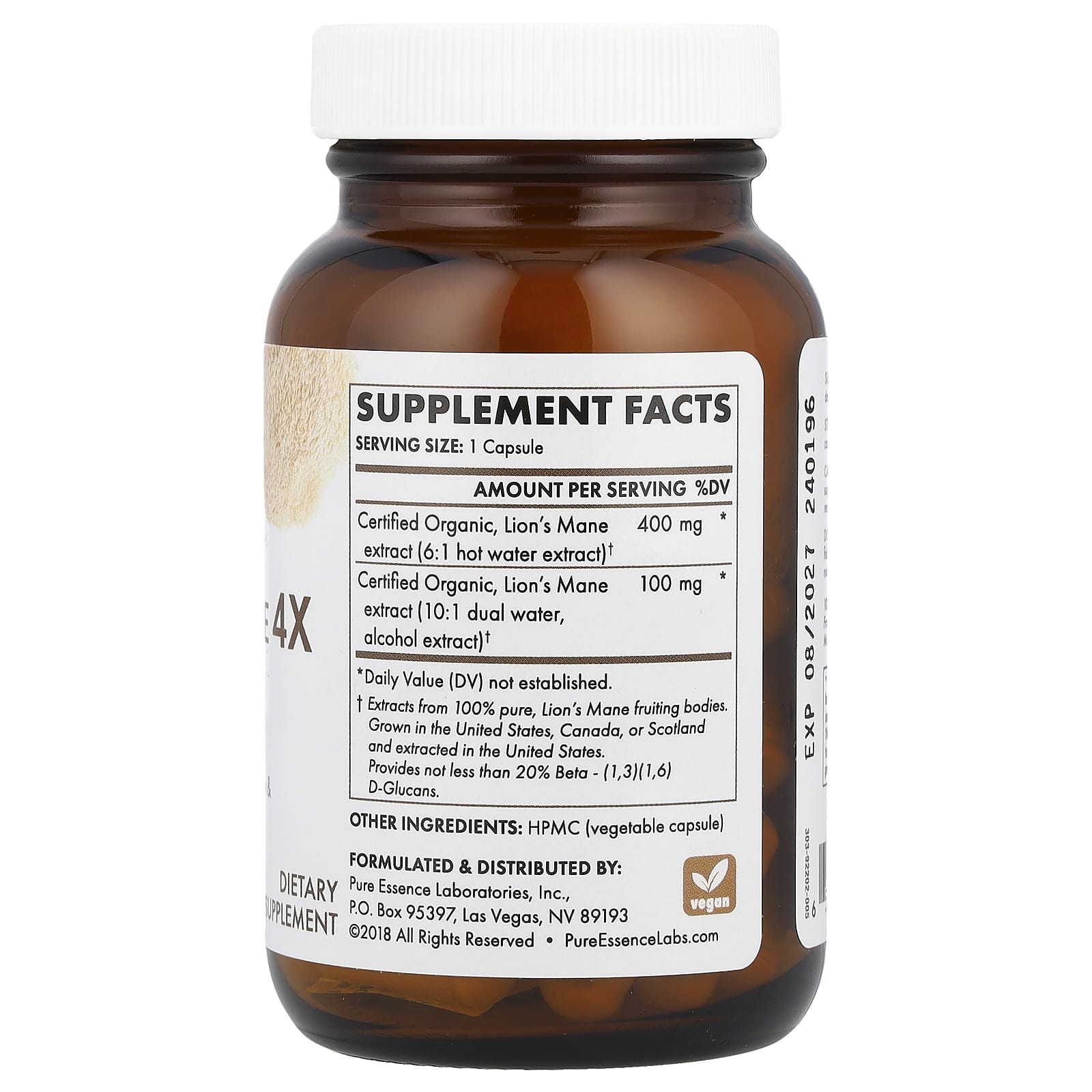 Ежовик гребенчатый Pure Essence MyPure™ 4X Ultra Strength, оттенок 60 Vegi-Caps — фото 2