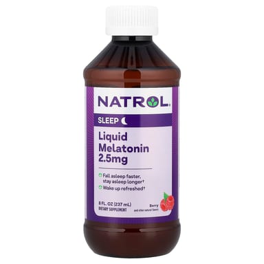 Мелатонин Natrol Liquid, вкус Berry, 2.5 мг, 237 мл, жидкая форма