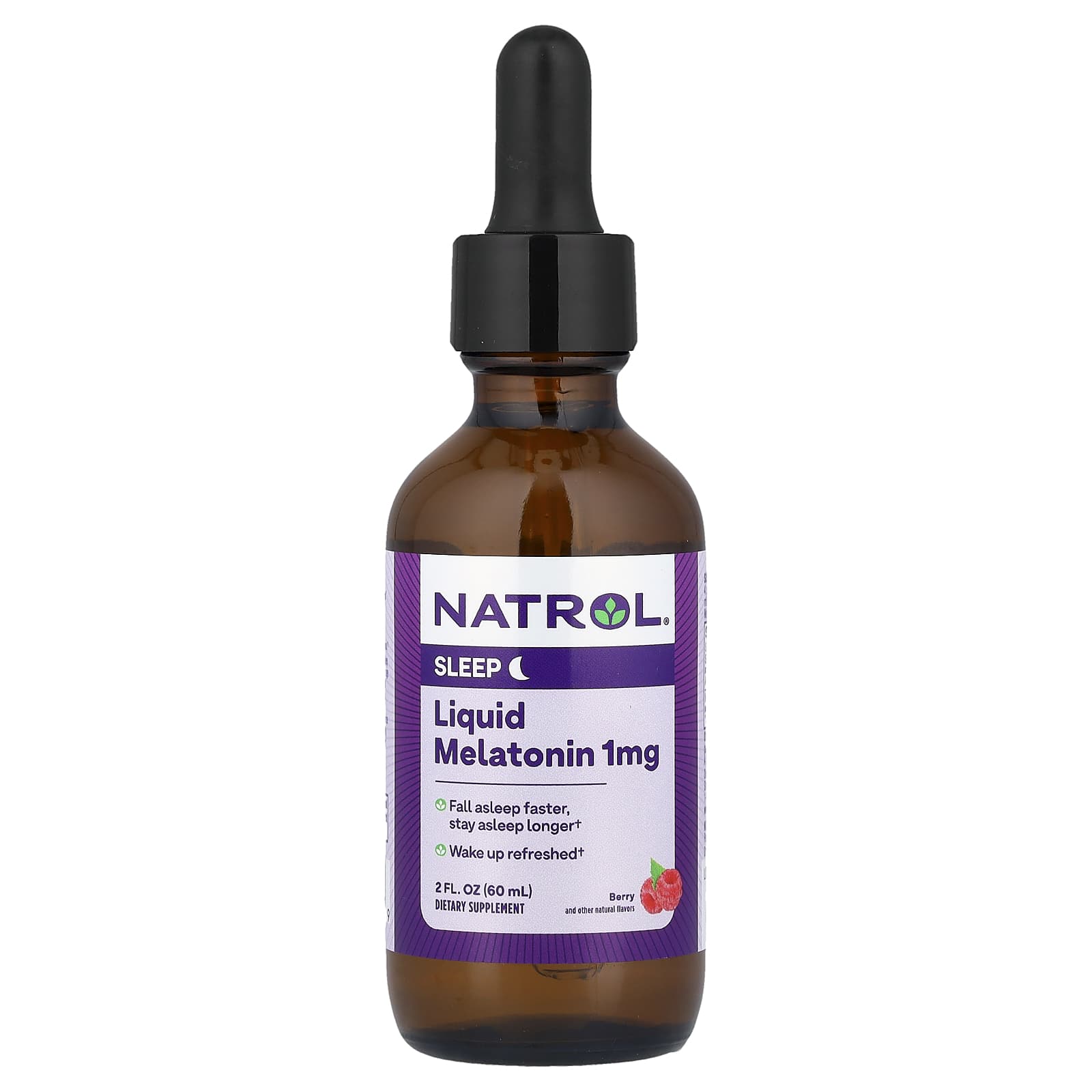 Мелатонин Natrol Liquid, вкус Berry, 1 мг, 60 мл, жидкая форма