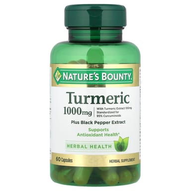Куркума Nature's Bounty Plus Black Pepper Extract, 1000 мг, 60 капсул